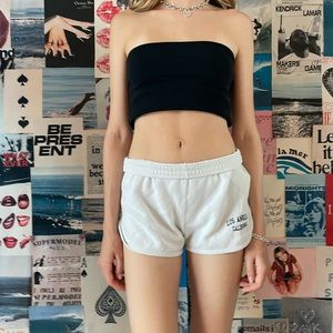 BRANDY MELVILLE WHITE LOS ANGELES LOUNGE SHORTS